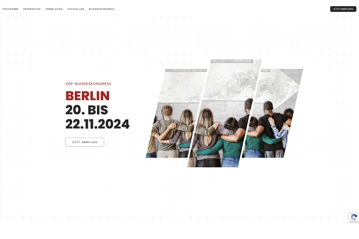 Screenshot der Homepage zum Bundeskongress 2024 in Berlin